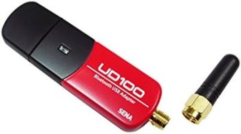 Sena USB Bluetooth Adapter 300m Working Dist, UD100-G03 (300m Working Dist. Exchangeable Antenna, Bluesoleil Driver (Works with Microsoft Bluetooth Driver)), red, Black