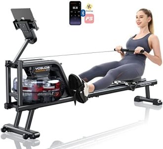 YOSUDA Magnetic/Water Rowing Machine 350 LB Weight Capacity – Foldable Rower for Home Use with with Bluetooth, App Supported, Tablet Holder and Comfortable Seat Cushion