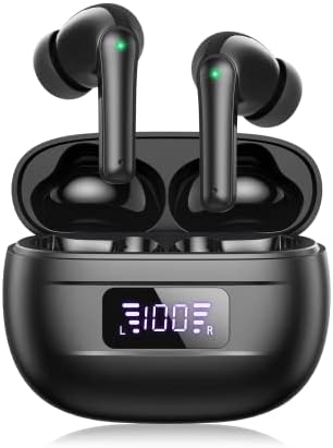 Wireless Earbuds Bluetooth Earbuds 76H Playtime Ear Buds Noise Cancellation Clear Calls Bluetooth Headphones Power Display Charging Case Light Weight IPX7 Waterproof Earphones for Sports Workout