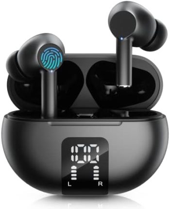 Wireless Ear Buds Bluetooth Earbuds, 60H Playtime LED Display Charging Case Bluetooth 5.3 Headphone with Mic, Noise Cancellation Stereo Sound, IPX5 Ear Buds for iPhone/Samsung/Android/iOS