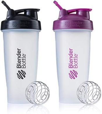 BlenderBottle Classic Shaker Bottle Perfect for Protein Shakes and Pre Workout, Colors May Vary, 28 Ounce (Pack of 2)