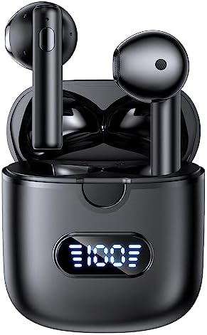 Wireless Earbuds Bluetooth 5.3 Headphones, 60H Playtime LED Power Display Charging Case, IPX7 Waterproof Earphones HiFi Stereo Deep Bass Ear buds for iPhone Android Phone Computer Laptop Sports