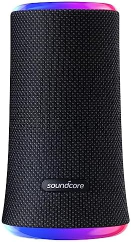 Soundcore Flare 2 (20W, 12-Hour Playtime) Wireless Portable IPX7 Waterproof Bluetooth Speaker, 360° Immersive Sound, Music Driven Lightshow, PartyCast (Connect up to 100 Speakers) Black