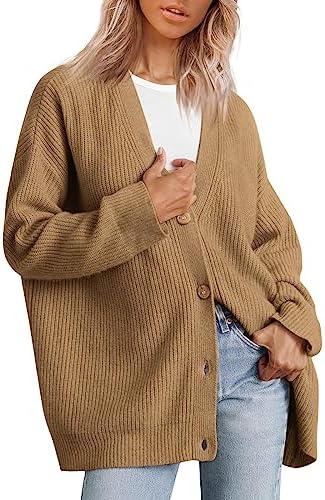 LILLUSORY Women’s Cardigan 2023 Open Front Oversized Button Lightweight Sweaters V Neck Loose Cardigans Knit Outwear