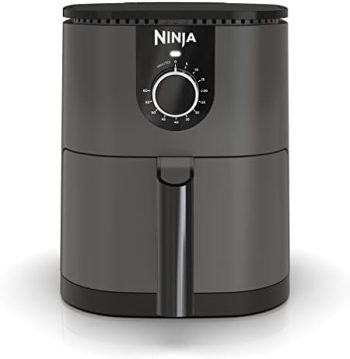 Ninja AF080 Mini Air Fryer, 2 Quarts Capacity, Compact, Nonstick, with Quick Set Timer, Grey