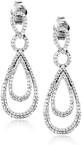 Amazon Collection Sterling Silver Diamond Drop Earrings (1/2 cttw)