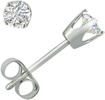 Amanda Rose Collection Certified 1/4 to 1/3ct TW Classic Round Natural Diamond Solitaire Stud Earrings for Women in 14K White or 14K Yellow Gold