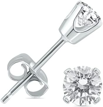 1/4 Carat TW IGI Certified Round Diamond Solitaire Stud Earrings in 14K White Gold