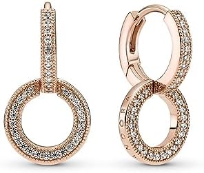 PANDORA Sparkling Double Earrings, Pandora Rose – 289052C01