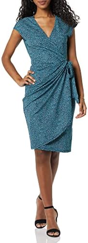 Amazon Essentials Women’s Classic Cap Sleeve Wrap Dress (Available in Plus Size)