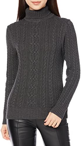 Amazon Essentials Women’s Fisherman Cable Turtleneck Sweater (Available in Plus Size)