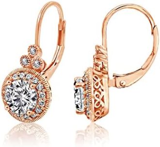 Amazon Collection Platinum or Gold Plated Infinite Elements Zirconia Vintage Drop Earrings