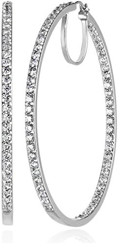 Amazon Collection Sterling Silver Infinite Elements Cubic Zirconia Round Hoop Earrings (7 cttw)