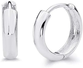 14k Yellow OR White Gold 3mm Thickness Huggie Earrings (12 x 12 mm)