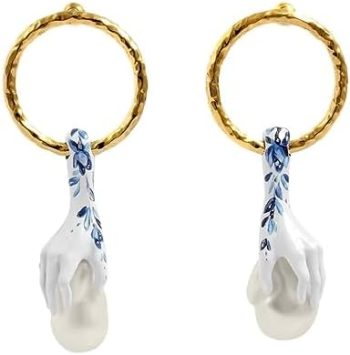 Burberry Hand Faux-pearl Detail Earrings