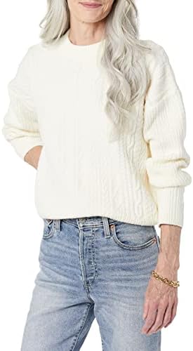 Amazon Essentials Women’s Soft-Touch Modern Cable Crewneck Sweater (Available in Plus Size)