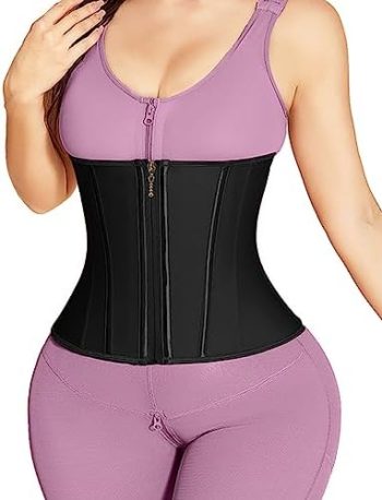 SHAPSHE Waist Trainer for Women, Workout Sports Girdle with Zipper, Body Shaper for Tummy Control