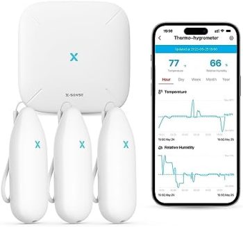 X-Sense Wi-Fi Hygrometer Indoor Humidity, Smart Hygrometer Thermometer with Remote Monitoring & App Control, Wi-Fi Temperature Sensor for Room Temperature Monitoring, Humidor, Greenhouse, Model STH54