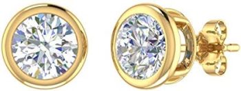 2 Carat Diamond Stud Earrings in 14K Gold – IGI Certified