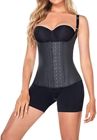 Ann Chery Corset Waist Trainer for Women’s Weight Loss – Colombian Waist Cincher With Straps – 3 Hook Semi Vest Body Shaper