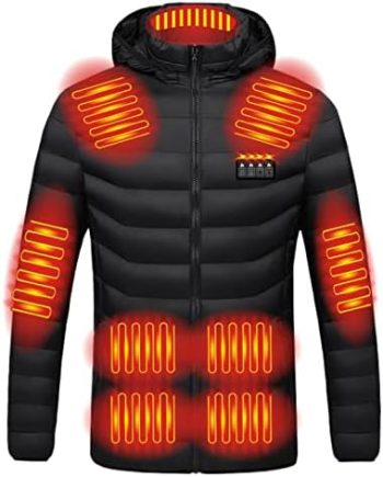 NaRHbrg Heated Jacket Men Women Upgrade 19 Zones Heating Coat Hooded Warm Jackets Windproof USB Charging Electric Body Warmer