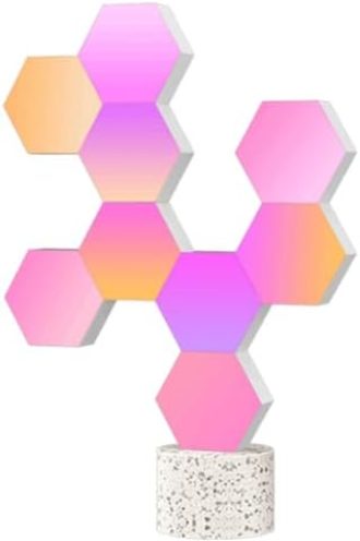 Cololight RGB Light for Gaming PC Setup, USB-Power Gaming Lights, Sync Music Hexagon Wall Lights with 70 Effects, Desk Gaming Accessories, Work with Alexa&Google PRO (Pro9pcs-Rhythm Kit)