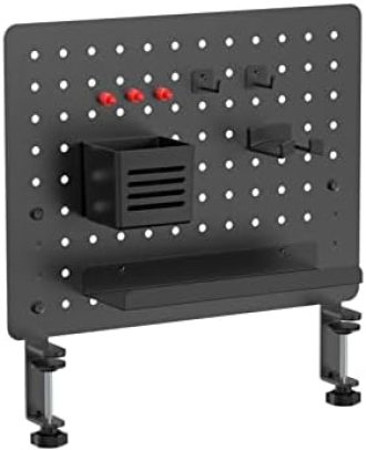 G-PACK PRO Clamp-on Desk Pegboard, Standing Desk Accessories for Office, Gaming Desk Organizer, Privacy Panel for Desk, Work Desk Organizer, 16.5 x 12.5-inch, S1 Black