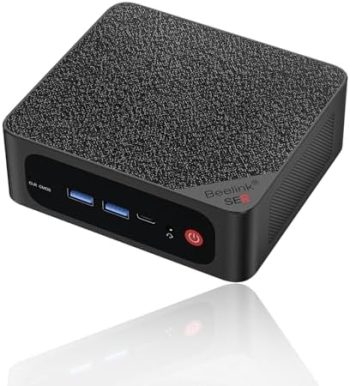 Beelink SER5 Mini PC, AMD Ryzen 7 5800H(Up to 4.4GHz) 8C/16T, Mini Desktop Computer 16GB DDR4 RAM 1TB NVMe SSD, Small Gaming PC Support 4K@60Hz Output/BT5.2/WiFi 6 for Gaming/Office/Home