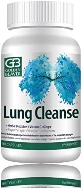 WhaazzPop GB Golden Beaver® Lung Cleanse – Effective Agent to The People at Risk or Challenged by Viral Infection, Smoking, COPD, Pollution-7 Nature Ingredients. (90 Capsules)