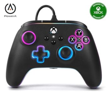 PowerA Advantage Wired Controller for Xbox Series X|S with Lumectra – Black, gamepad, wired video game controller, gaming controller, works with Xbox One and Windows 10/11, Officially Licensed for Xbox