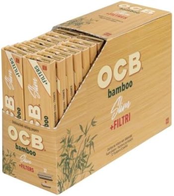 OCB Bamboo King Size slim paper + filter tips – 1 full box 32 booklets