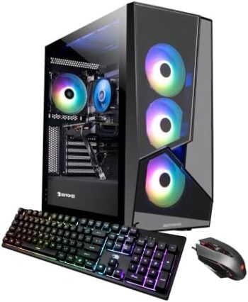 iBUYPOWER Pro Gaming PC Computer Desktop – SlateMR 246i (Intel Core i5-11400F 2.6GHz, AMD Radeon RX 6500XT 4GB, 8GB DDR4, 500GB NVMe, RGB Fans, WiFi Ready, Windows 11 Home)