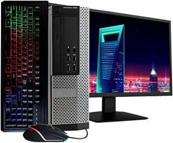 Dell Optiplex 9020 Desktop Computer PC, Intel Quad-Core i5, 500GB HDD Storage, 8GB DDR3 RAM, Windows 10 Pro, DVD, WiFi, 20in Monitor, RGB Productivity Bundle (Renewed)