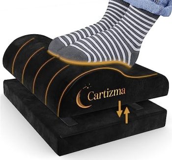 Cartizma Foot Rest for Under Desk at Work-Ergonomic Foot Rest Under Desk Foot Stool for Pain Relief with Washable Covers-Non-Slip Under Desk Footrest Office, Home & Travel-Adjustable Office Foot Rest