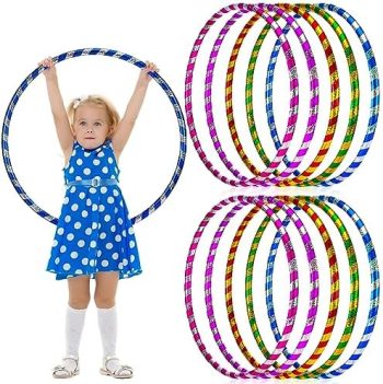 Kathfly Glitter Weighted Exercise Hoop for Kids Adults Fitness Hula Circles Plastic Exercise Hula Rings for Sports, Pilates, Exercise, Playing, Weight Loss Accessories