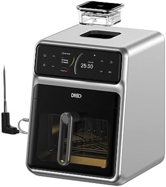 Dreo ChefMaker Combi Fryer, Cook like a pro with just the press of a button, Smart Air Fryer Cooker with Cook probe, Water Atomizer, 3 professional cooking modes, 6 QT