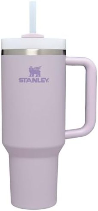 Stanley Quencher H2.0 Soft Matte Collection, Stainless Steel Vacuum Insulated Tumbler with Lid and Straw for Iced and Cold Beverages, Orchid, 40 oz