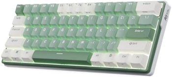 RK ROYAL KLUDGE RK61 Plus Mechanical Keyboard, 60% Wireless Gaming Keyboard with USB Hub, Bluetooth/2.4Ghz/Wired RGB Hot Swappable PC Keyboard for Win/Mac/Android, Tactile Pale Green Switches