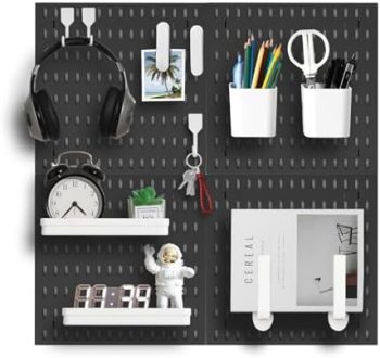 Zestify Revamp Your Space with A Versatile Pegboard Kit – Effortlessly Organize Home, Office, and Gaming Setup with Customizable Hanging Solutions (Black)