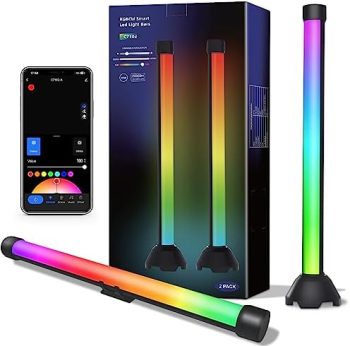 APPECK Smart RGB Light Bars, Gaming Lights with Scene and Music Sync Modes, RGBICW Ambient Lighting Work with Alexa, LED Light Bar for Room, TV, PC