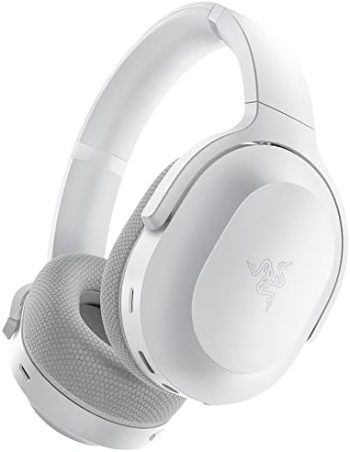 Razer Barracuda Wireless Gaming & Mobile Headset (PC, Playstation, Switch, Android, iOS): 2.4GHz Wireless + Bluetooth – Integrated Noise-Cancelling Mic – 50mm Drivers – 40 Hr Battery – Mercury White