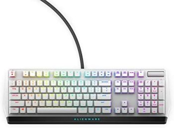 New Alienware Low-Profile RGB Gaming Keyboard AW510K Light, Alienfx Per Key RGB Lighting, Media Controls and USB Passthrough, Cherry MX Low Profile Red Switches, Lunar light