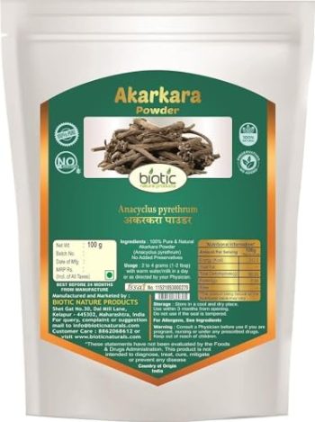 Natural Akarkara Powder (Anacyclus Pyrethrum) Akkalakarra Root Powder – 100gm