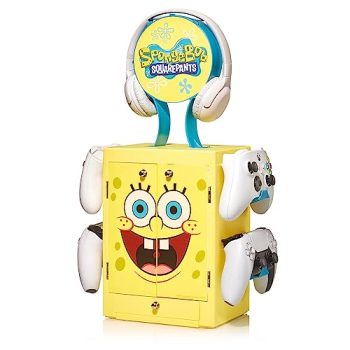 Numskull Official Spongebob Squarepants Gaming Locker Controller Holder & Headset Stand for PS5, Xbox Series X|S and Nintendo Switch