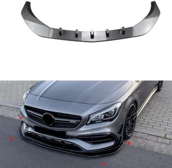 Auto Front Splitters,Car Front Bumper Lip,Car Front Bumper Spoiler,Compatible with Mercedes Benz CLA Class C117 2016-2019 CLA200 260 CLA45 AMG,Carbon Fiber Pattern