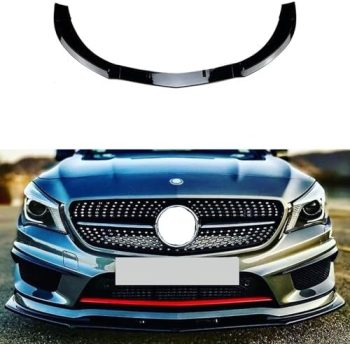 Auto Front Splitters,Car Front Bumper Lip,Car Front Bumper Spoiler,Compatible with Mercedes Benz CLA Class C117 CLA200 260 CLA45 AMG 2013-2015,Glossy Black