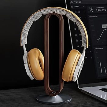 Wooden Nordic Headphone Stand | Wood Headphone Holder | Gaming Headphone Stand | Unique Headphone Stand | Headset Stand Accessory | Desk Headphone Stand (Walnut)